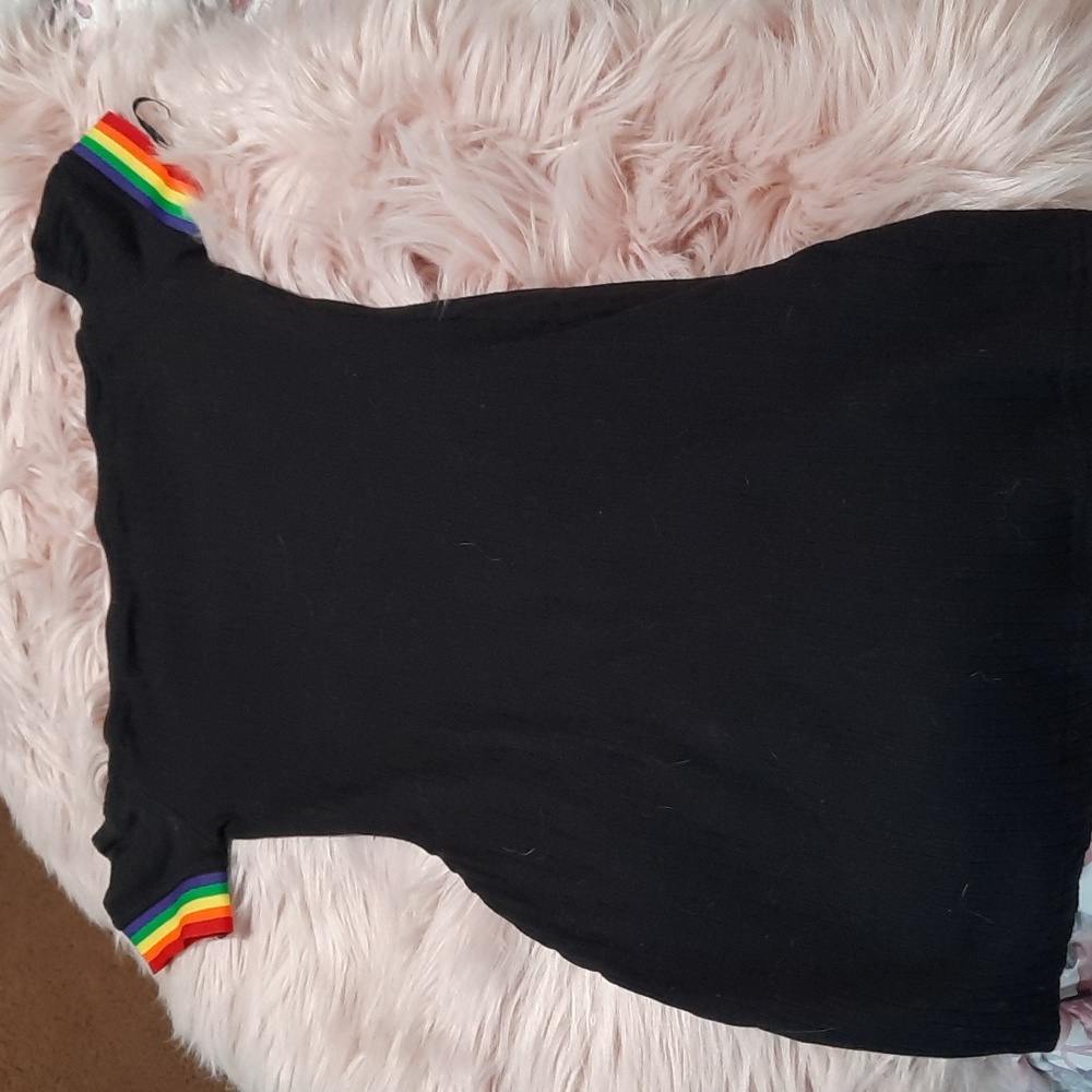 Shein rainbow 🌈 black bodycon dress size xsmall